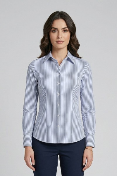 PDK camicia rigata in cotone stretch 056951 [452a9a17]