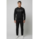 Icon felpa girocollo in misto viscosa stretch con logo borchiato IUF026 [588bf7fb]