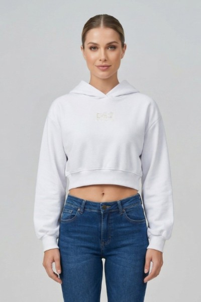 Drop Season 2 felpa cropped in cotone con cappuccio SS26W508 [59810569]