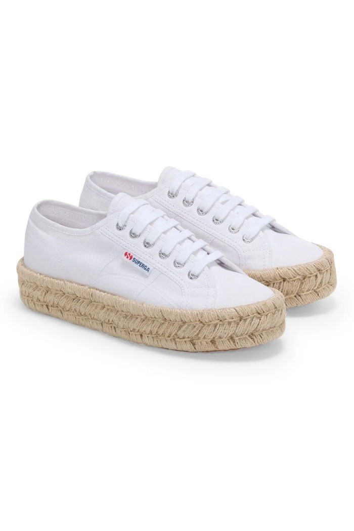 Superga sneaker platform in tela 2740 Platform Cotton Stone Wash Rope [f96a9432]