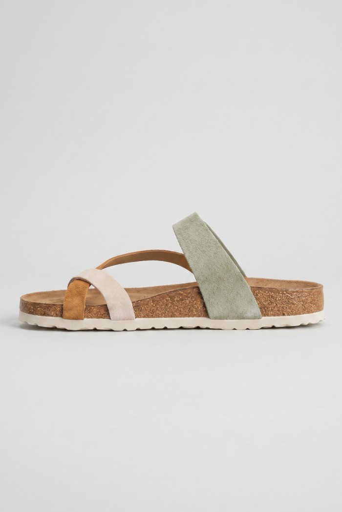 Queen Helena ciabatta a fascia multicolor incrociata X34-109 [c70361a9]