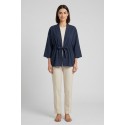 Fresh Flower kimono in misto lino con fusciacca FD657 [d4406d14]