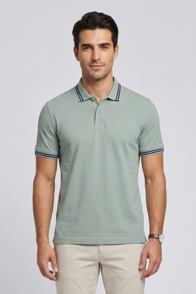 Markup polo in piquet di cotone con dettagli a contrasto MK11002 [4793fc93]