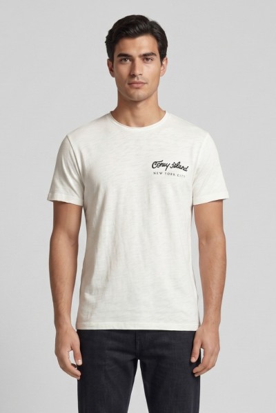 Guy t-shirt in jersey di cotone con orli vivi Cabrio119-sb M49890 [32f8f8e0]