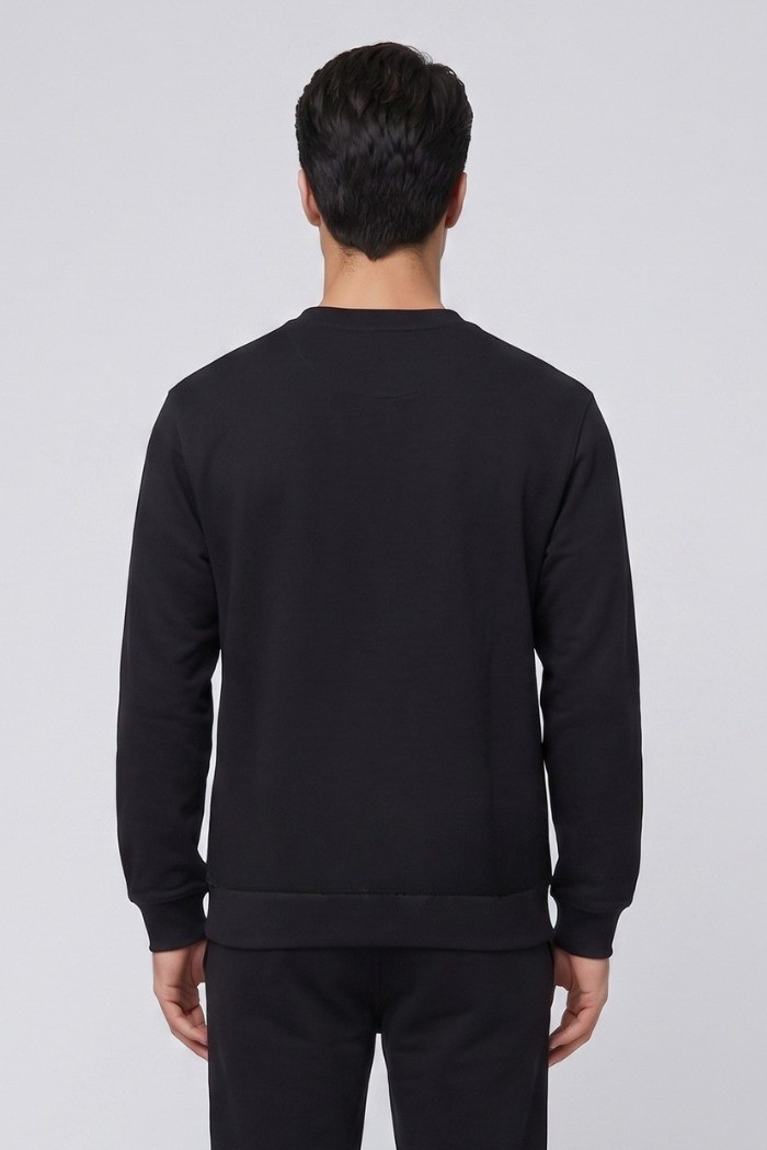 Moschino felpa girocollo in cotone con stampa logo sul fondo V1A1711-4418 [73492af6]