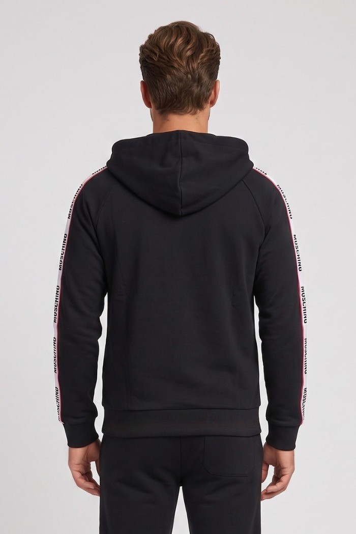 Moschino felpa in cotone stretch con zip e bande logate V1A1782-4409 [9c07235c]