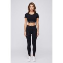 Moschino t-shirt cropped in cotone stretch con elastico logato V6A1201-4402 [cdd60a89]