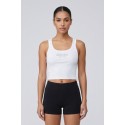 Moschino canotta in cotone stretch con logo strass V6A8911-4420 [f0e21817]