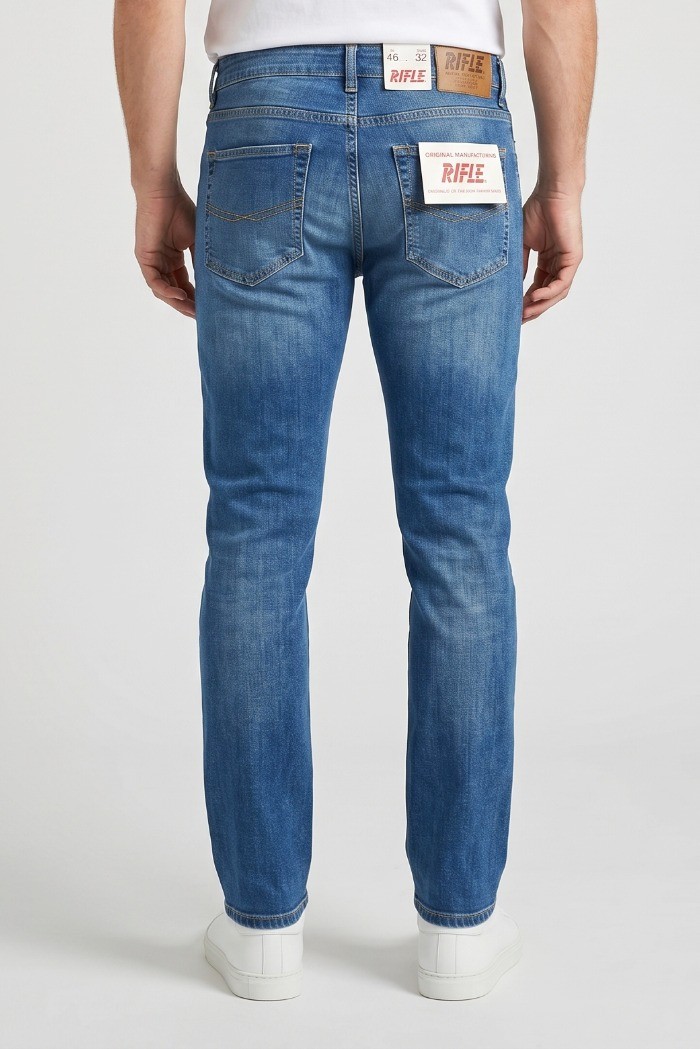Rifle jeans 5 tasche slim fit in denim RF410 [7f242721]