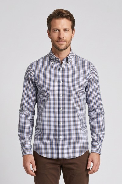 Vipa Camiceria camicia in cotone a quadri Graz [57c145df]