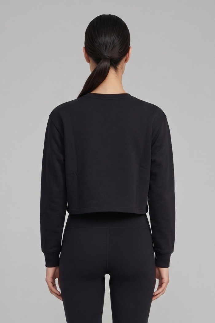 Moschino felpa girocollo cropped con stampa logo sul fondo V6A1721-4418 [427f9d0c]