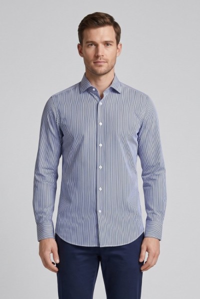 Sartor camicia rigata in tessuto no-stiro F1-13TORI-S-6-434 [f7018945]