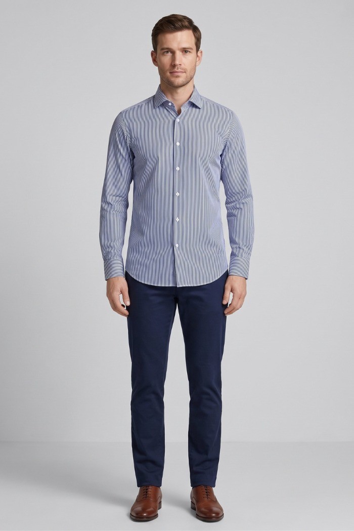 Sartor camicia rigata in tessuto no-stiro F1-13TORI-S-6-434 [993a0b4c]