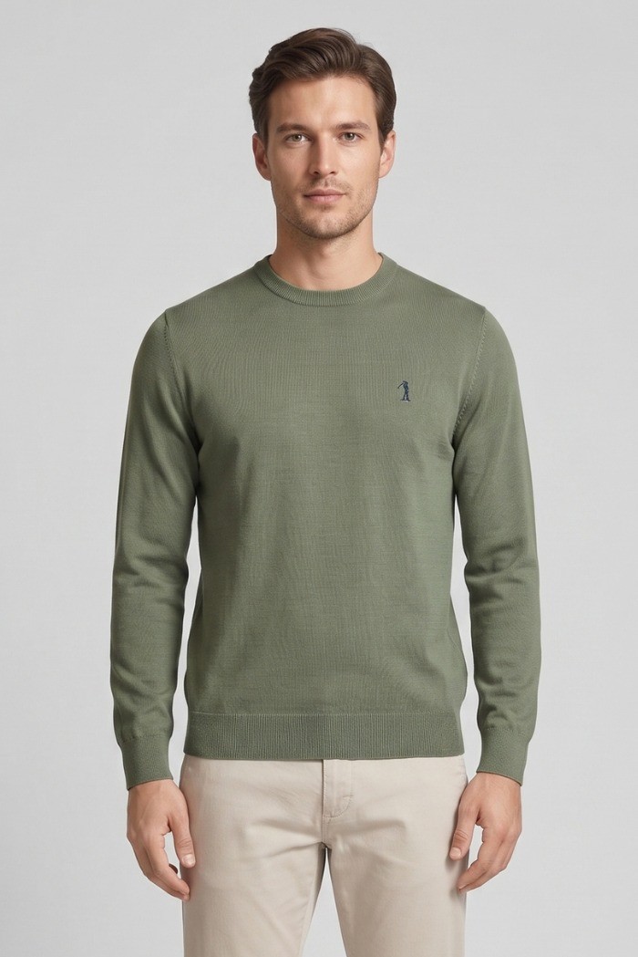 US Golf Club maglia girocollo in cotone con logo ricamato Matteo MA2604 [f160e91f]