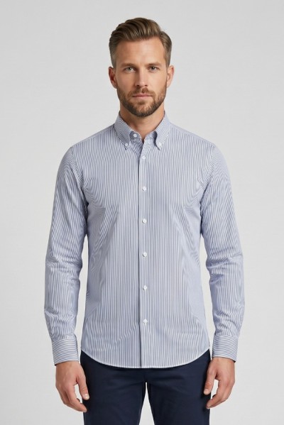 Vipa Camiceria camicia botton down rigata in cotone David [8785f55c]