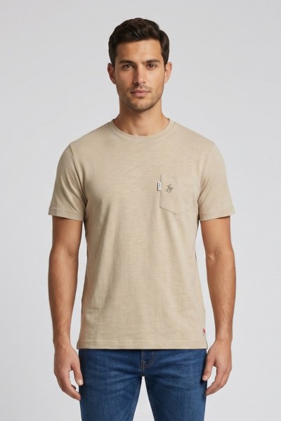 Beverly Hills Polo Club t-shirt in jersey di cotone con taschino TS450040 [a052236e]