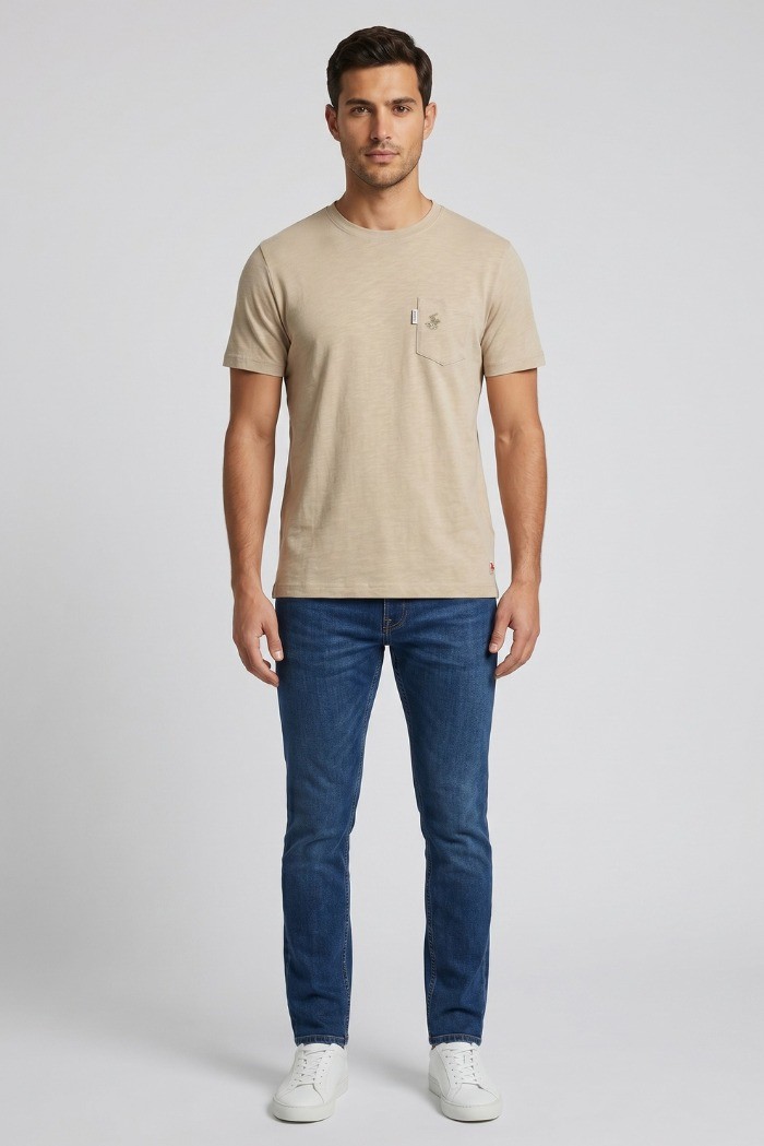 Beverly Hills Polo Club t-shirt in jersey di cotone con taschino TS450040 [ce69a167]