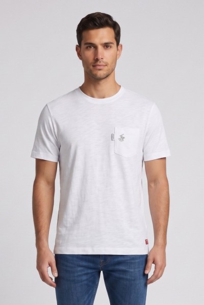 Beverly Hills Polo Club t-shirt in jersey di cotone con taschino TS450040 — 805219040079752_1