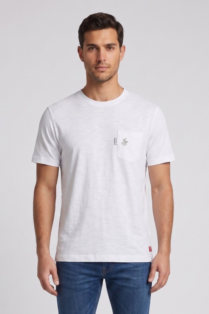 Beverly Hills Polo Club t-shirt in jersey di cotone con taschino TS450040 [84848467]