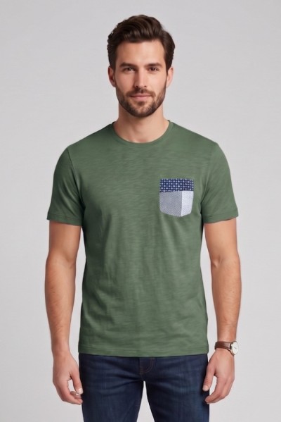 Guy t-shirt in jersey di cotone con taschino Cabrio118-sb M49889 [7319cf64]