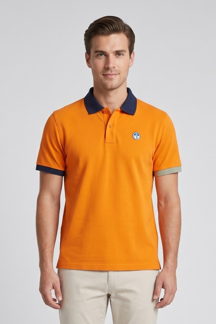 North Sails polo in piquet di cotone con dettagli a contrasto 692661 [5730e6cf]