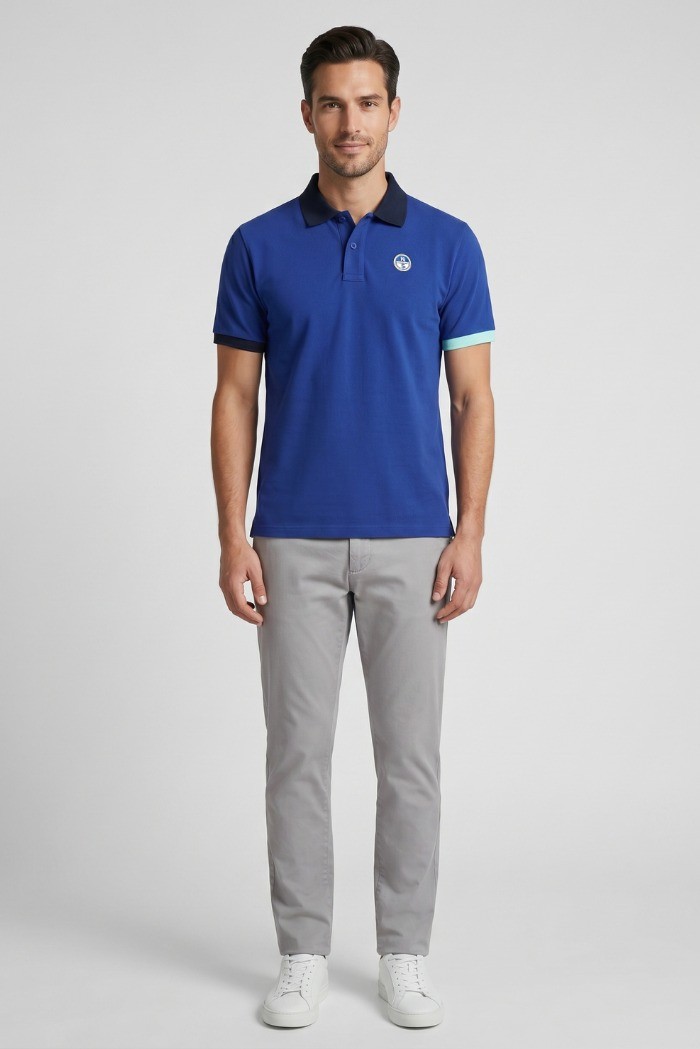 North Sails polo in piquet di cotone con dettagli a contrasto 692661 [016fa1c8]