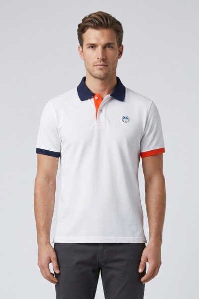North Sails polo in piquet di cotone con dettagli a contrasto 692661 [f8dbb7be]