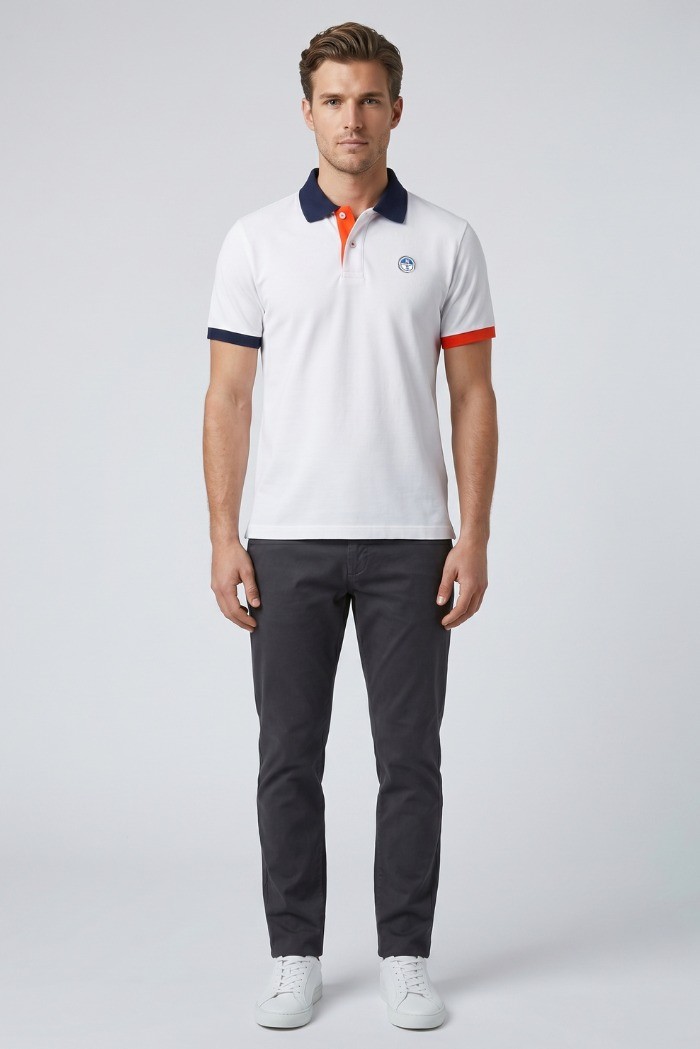 North Sails polo in piquet di cotone con dettagli a contrasto 692661 [96e035b7]