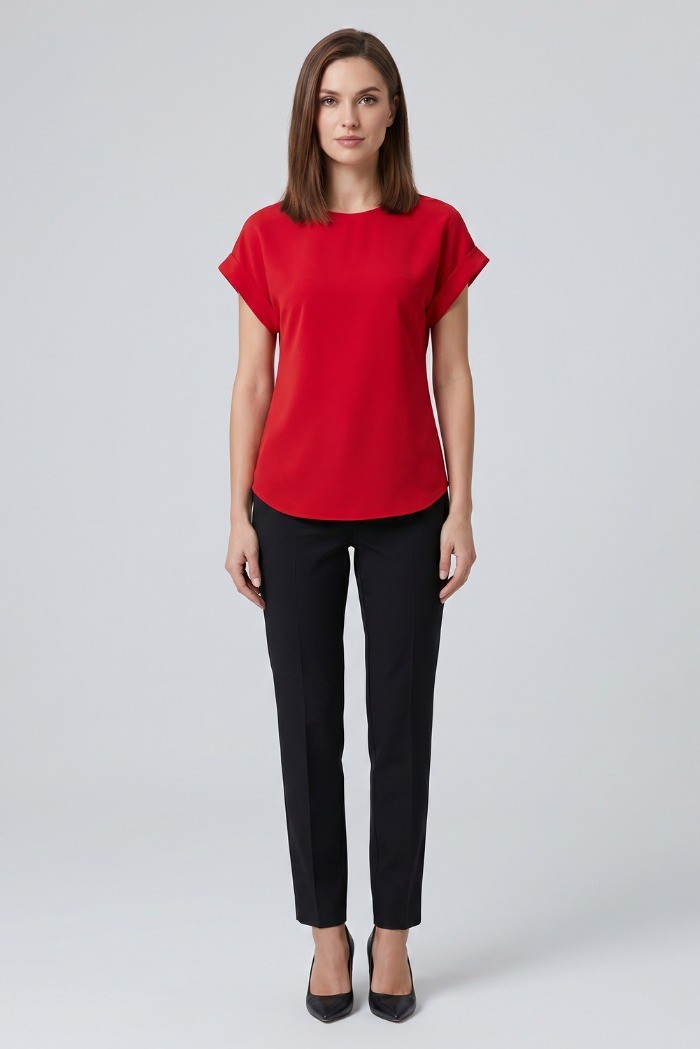 GM by Gai Mattiolo blusa con maniche risvoltate GM3506 [8bafbde8]