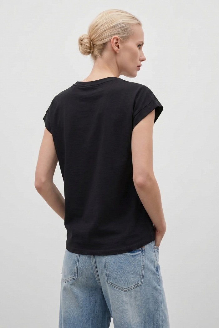 Influencer t-shirt in cotone con ricamo sangallo 05AB223 [7521a2d6]