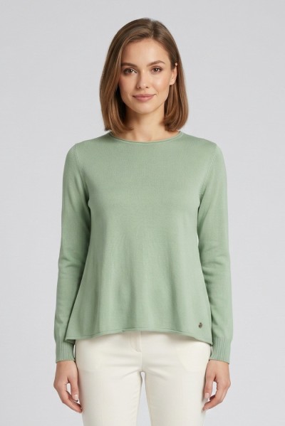 Fresh Flower maglia girocollo con spacchi taglio vivo FD452 — 805219040080203_3