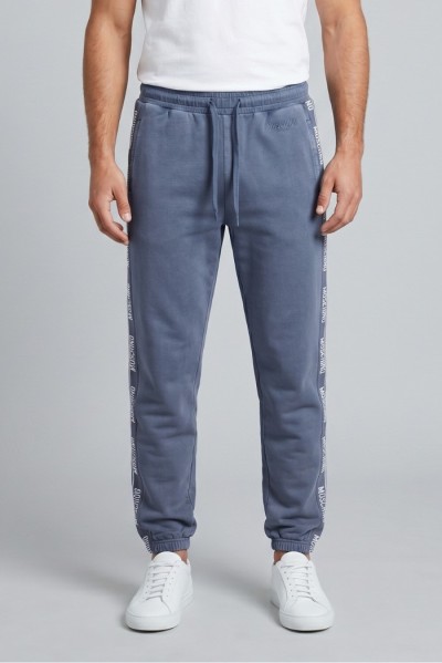 Moschino pantalone in felpa delavè con bande logate V1A6806-4436 [5f39ccb1]