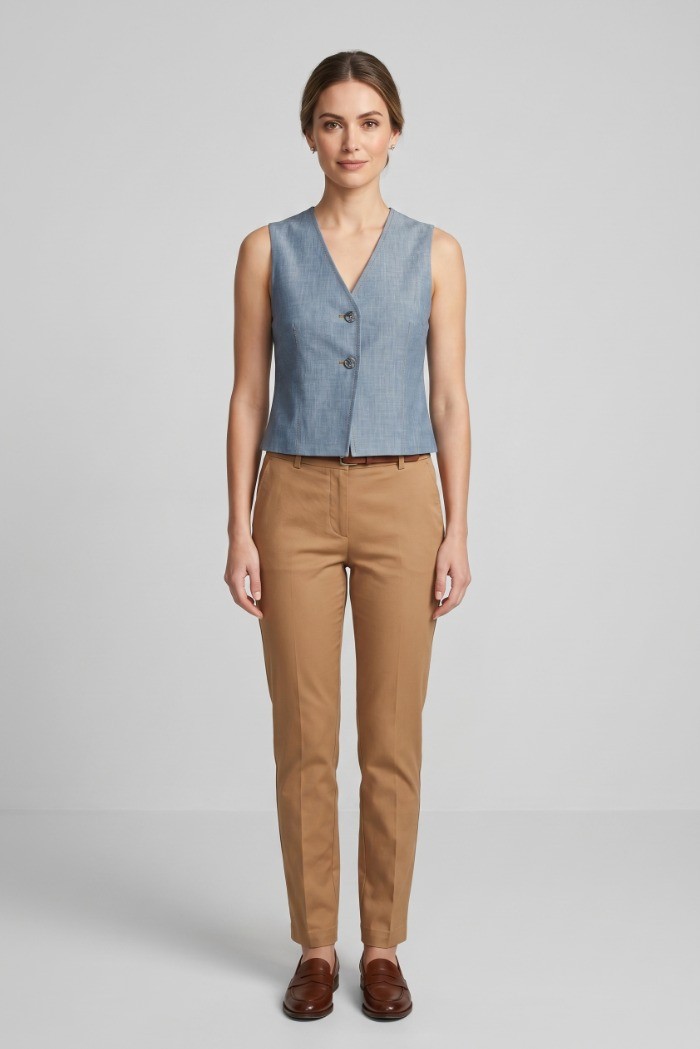 Fly Girl gilet in misto viscosa stretch 6304/03 [41d556cc]
