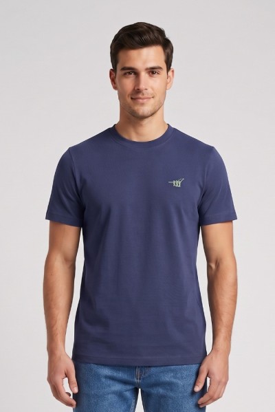 Henry Cotton's t-shirt in piquet con logo ricamato TS616040 — 805219040079840_3