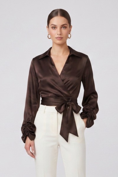 Maidoma blusa incrociata in misto viscosa PE26F183/MA8444 [9173a037]