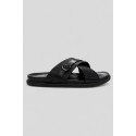 Renato Balestra ciabatta con fasce incrociate e fibbia XM25-32 [eb15eaee]