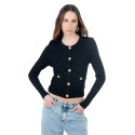 Influencer cardigan girocollo con bottoni oro 03H93722 [bf671702]