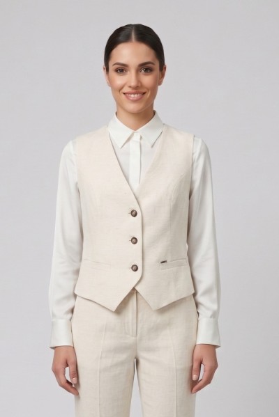 Maidoma gilet in misto lino e viscosa PE26F508/MD1320 [50bc678f]