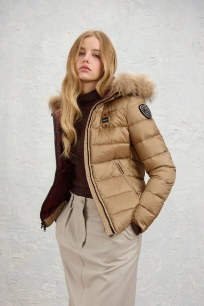 Blauer piumino a righe con cappuccio Arcadia 26WBLDC03038-006047 [75e0f525]