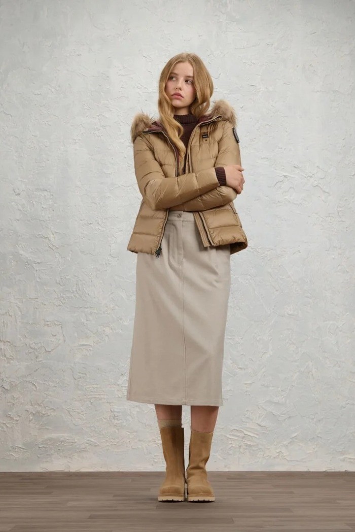 Blauer piumino a righe con cappuccio Arcadia 26WBLDC03038-006047 [1bdb772c]