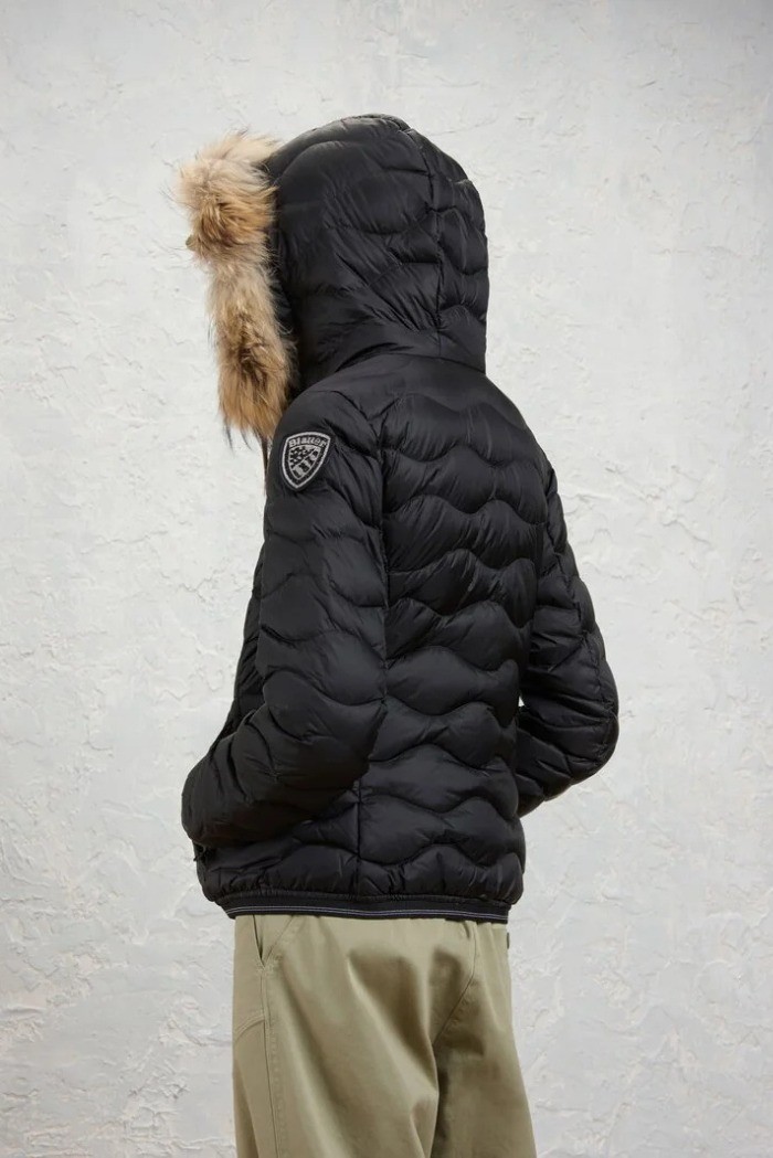 Blauer piumino con bordo in pelliccia Aldie 26WBLDC03034-006047 [c9b6c806]