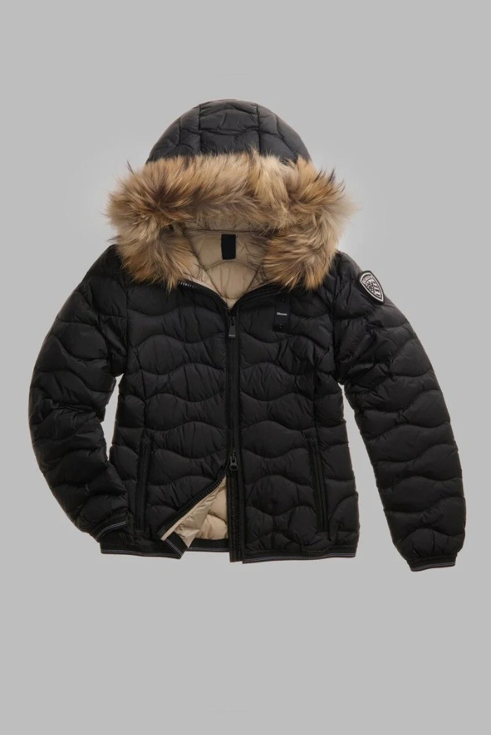 Blauer piumino con bordo in pelliccia Aldie 26WBLDC03034-006047 [7bfb4e1c]