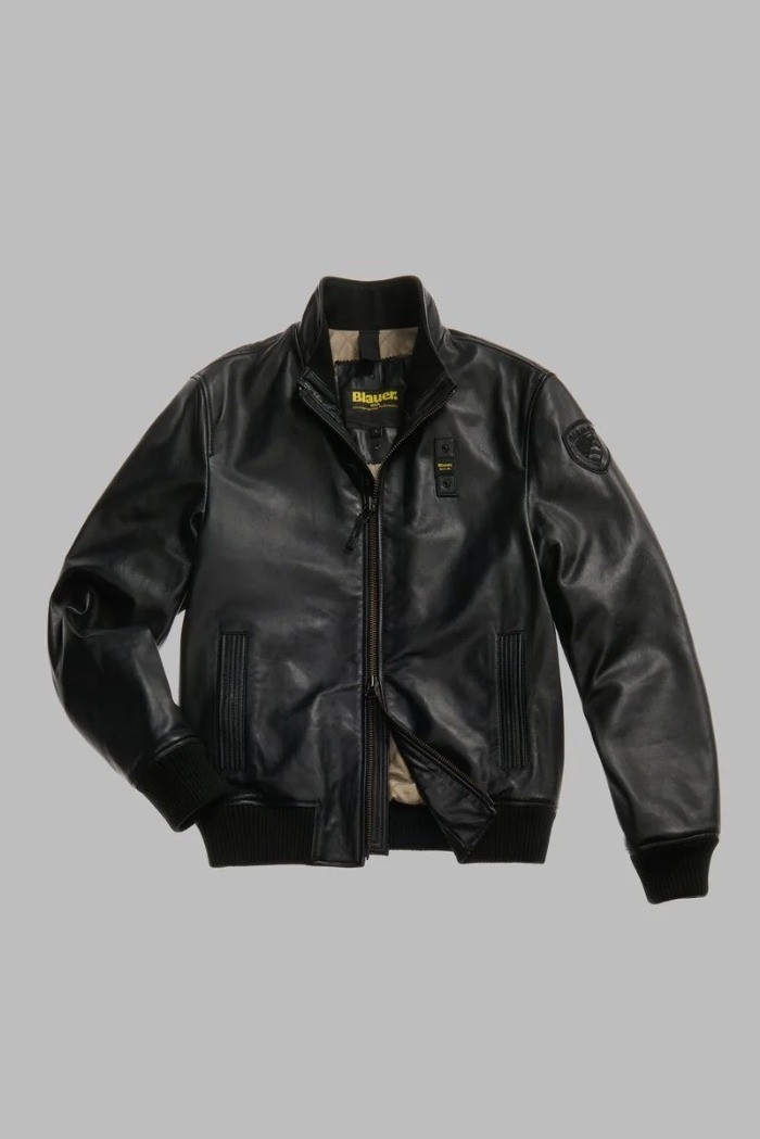 Blauer bomber in morbida pelle Petrel 26WBLUL01537-007340 [e3c3c66b]