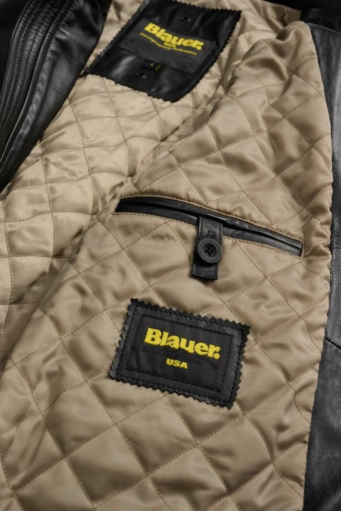 Blauer bomber in morbida pelle Petrel 26WBLUL01537-007340 [54de076f]