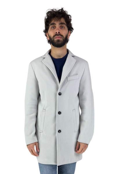 Two-Bi cappotto in misto lana con tessuto diagonale CAPP234 [4b9c3cf3]