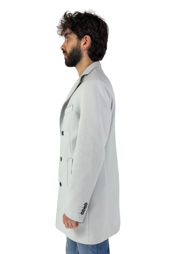 Two-Bi cappotto in misto lana con tessuto diagonale CAPP234 [92ba7ffe]