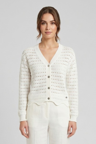 Fresh Flower cardigan con lavorazione traforata FD477 [884d7ba9]