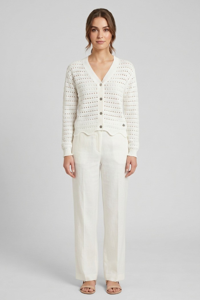 Fresh Flower cardigan con lavorazione traforata FD477 [e676f9a0]