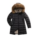 Blauer piumino lungo con pelliccia Kristin 26WBLDK03040-006047 [00cda552]