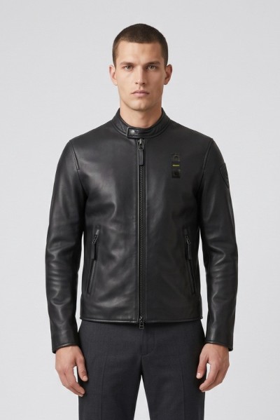 Blauer bomber in morbida pelle Ripley 26WBLUL02493-007340 [f0a52b67]